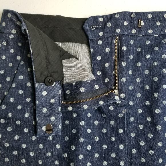 J Crew Navy White Dot Mini Skirt Excellent Size 4 - Picture 2 of 5